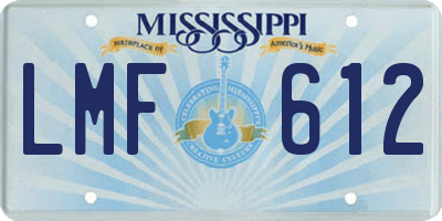 MS license plate LMF612