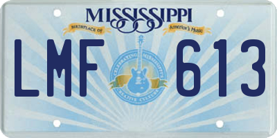 MS license plate LMF613