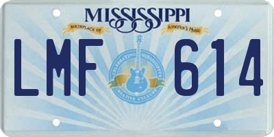 MS license plate LMF614