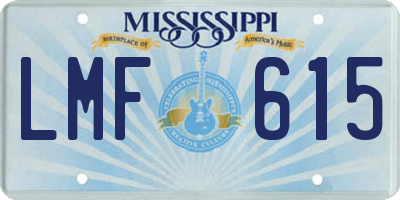 MS license plate LMF615