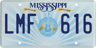 MS license plate LMF616