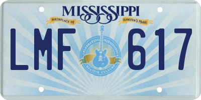MS license plate LMF617