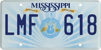 MS license plate LMF618