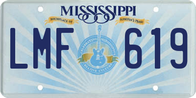 MS license plate LMF619