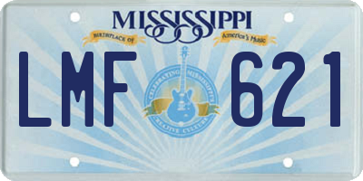 MS license plate LMF621