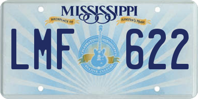 MS license plate LMF622