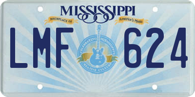 MS license plate LMF624