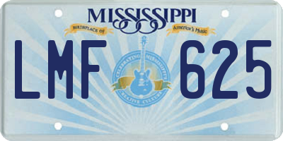 MS license plate LMF625