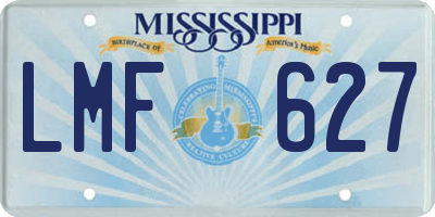 MS license plate LMF627