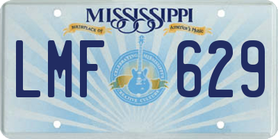 MS license plate LMF629