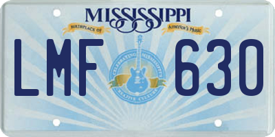 MS license plate LMF630
