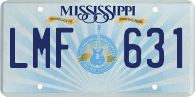 MS license plate LMF631