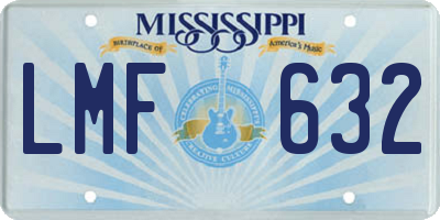 MS license plate LMF632