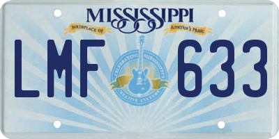 MS license plate LMF633