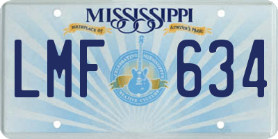 MS license plate LMF634