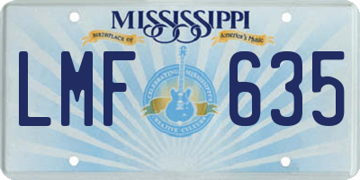 MS license plate LMF635