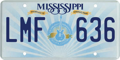 MS license plate LMF636