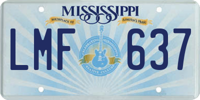 MS license plate LMF637