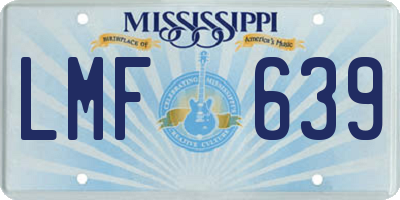 MS license plate LMF639