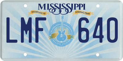 MS license plate LMF640