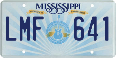 MS license plate LMF641
