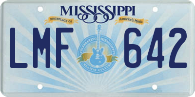 MS license plate LMF642
