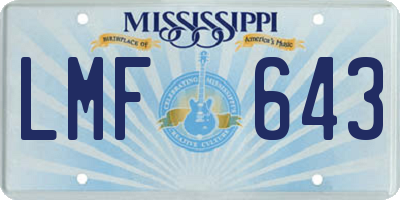 MS license plate LMF643
