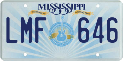 MS license plate LMF646
