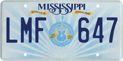 MS license plate LMF647