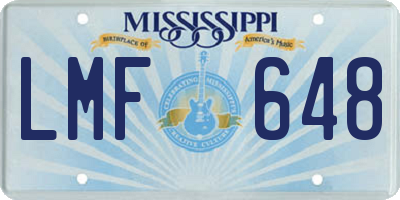 MS license plate LMF648