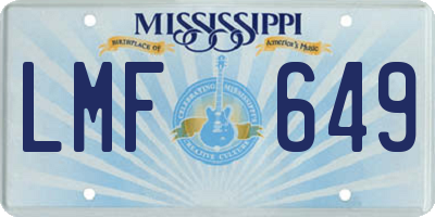 MS license plate LMF649