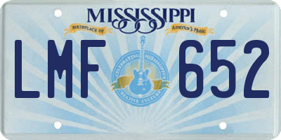 MS license plate LMF652