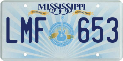 MS license plate LMF653