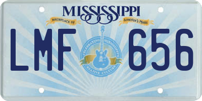 MS license plate LMF656