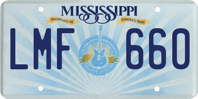 MS license plate LMF660