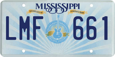 MS license plate LMF661
