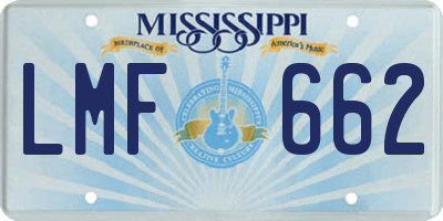 MS license plate LMF662