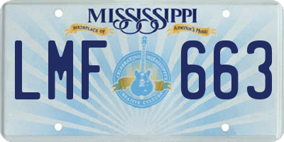 MS license plate LMF663