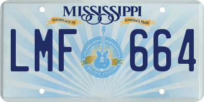 MS license plate LMF664