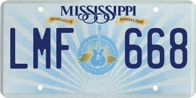 MS license plate LMF668