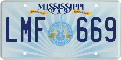 MS license plate LMF669