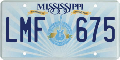 MS license plate LMF675