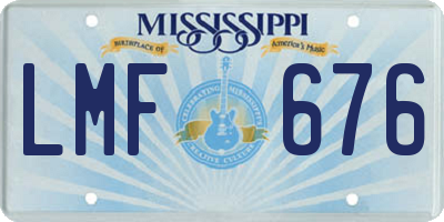 MS license plate LMF676