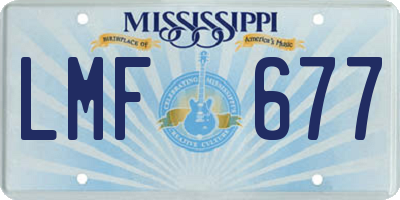 MS license plate LMF677