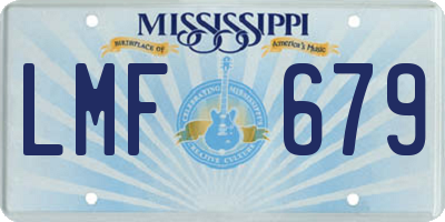 MS license plate LMF679