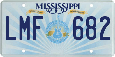 MS license plate LMF682