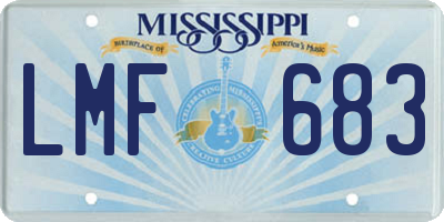 MS license plate LMF683