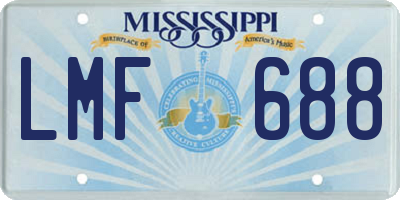 MS license plate LMF688