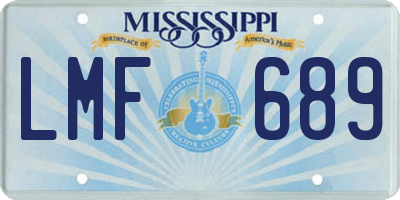 MS license plate LMF689