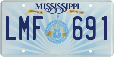 MS license plate LMF691